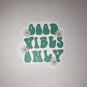 Good Vibes Only Blue Daisy Sticker